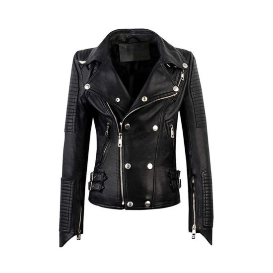 Black Leather Fashion Biker Jacket