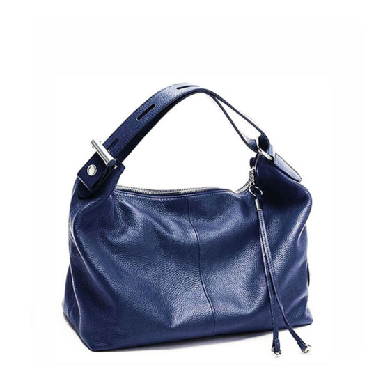 Navy Leather Hand Bag