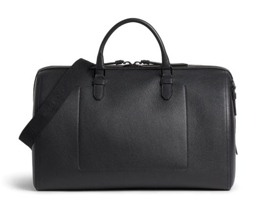 Black Cowmild Leather Duffle Bag