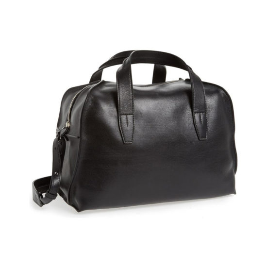 Black Cowhide Leather Duffle Bag